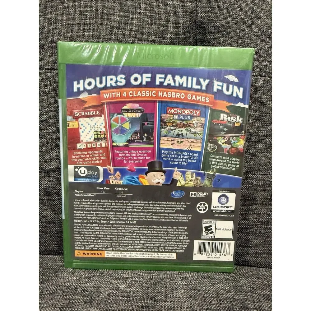 Hasbro Family Fun Pack (Microsoft Xbox One, 2015) New Sealed 4 Classic Games